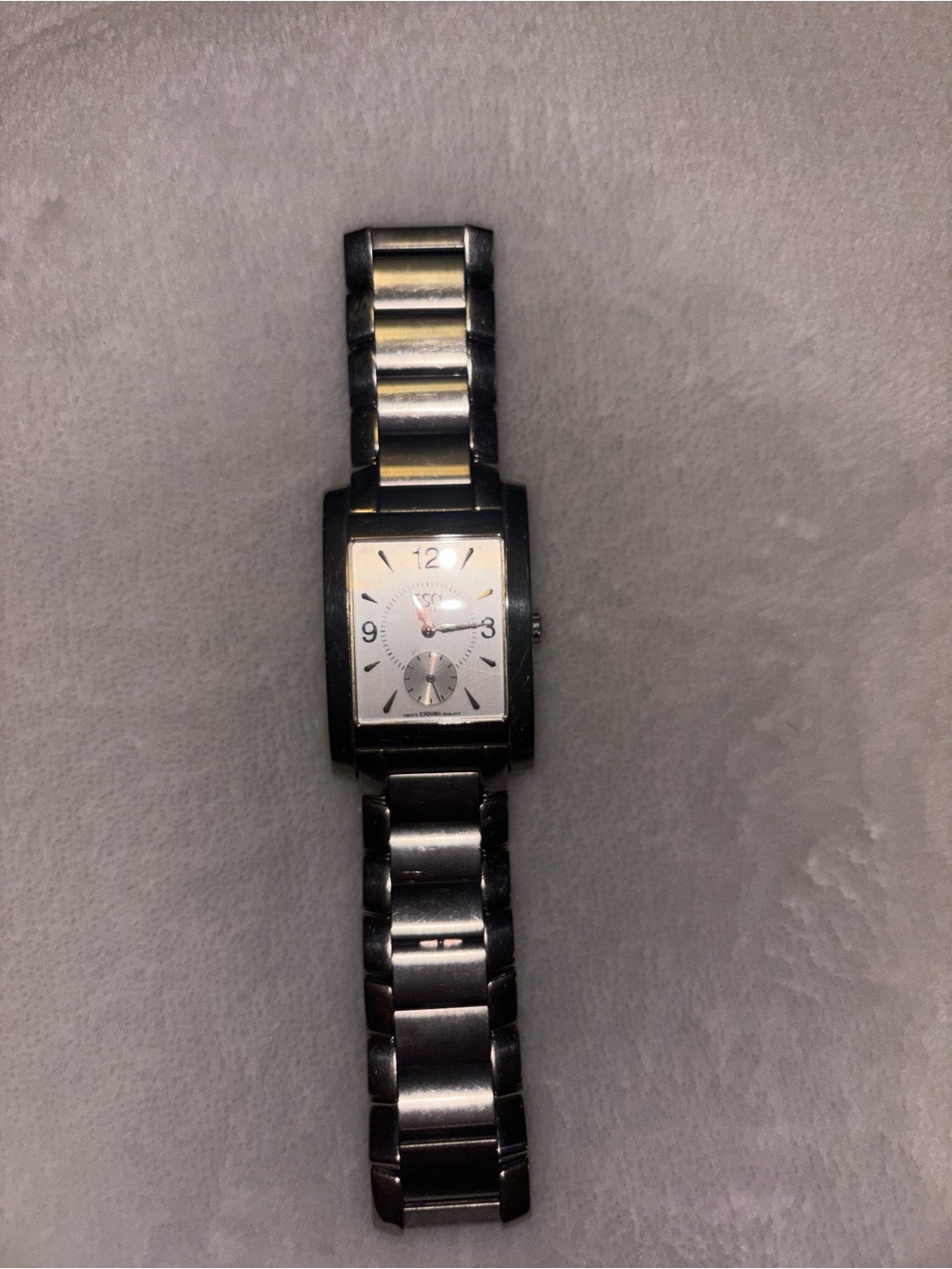 Men's ESQ Rectangular Metal Bracelet Watch - Silver
